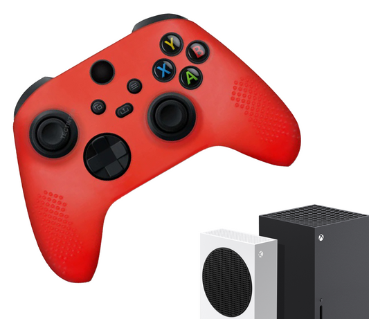 Silikon-Game-Controller-Hüllen | Performance Anti-Rutsch-Hautschutzhülle | Softcover-Griffhülle | Rot | Zubehör passend für Xbox Series X &amp; S