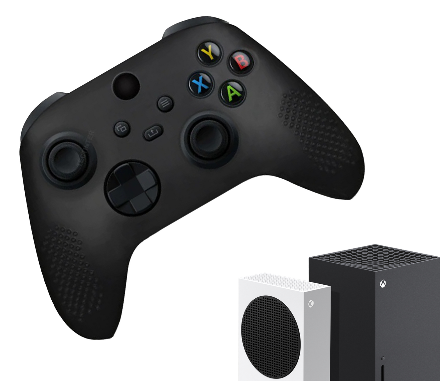 Silikon-Game-Controller-Hüllen | Performance Anti-Rutsch-Hautschutzhülle | Softcover-Griffhülle | Schwarz | Zubehör passend für Xbox Series X &amp; S