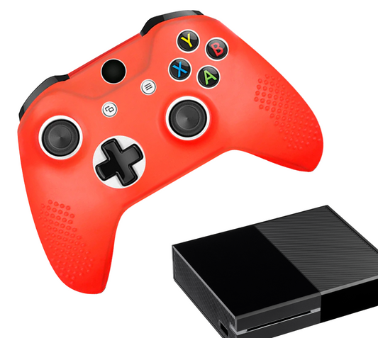 Silikon-Game-Controller-Hüllen | Performance Anti-Rutsch-Hautschutzhülle | Softcover-Griffhülle | Rot | Zubehör passend für Xbox One