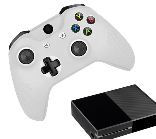 Silikon-Game-Controller-Hüllen | Performance Anti-Rutsch-Hautschutzhülle | Softcover-Griffhülle | Weiß | Zubehör passend für Xbox One