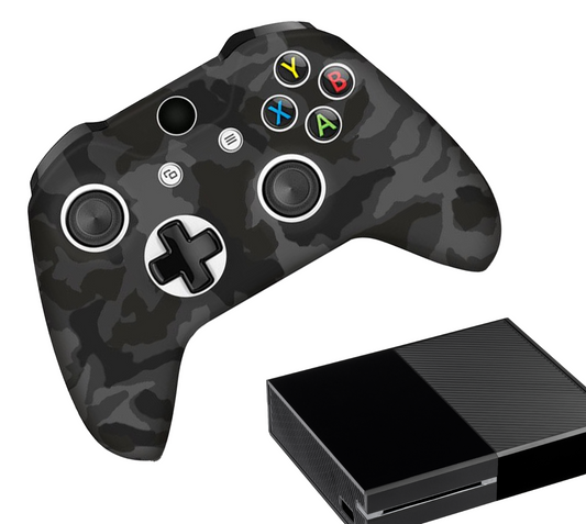 Silikon-Game-Controller-Hüllen | Performance Anti-Rutsch-Hautschutzhülle | Softcover-Griffhülle | Camo - Schwarz | Zubehör passend für Xbox One
