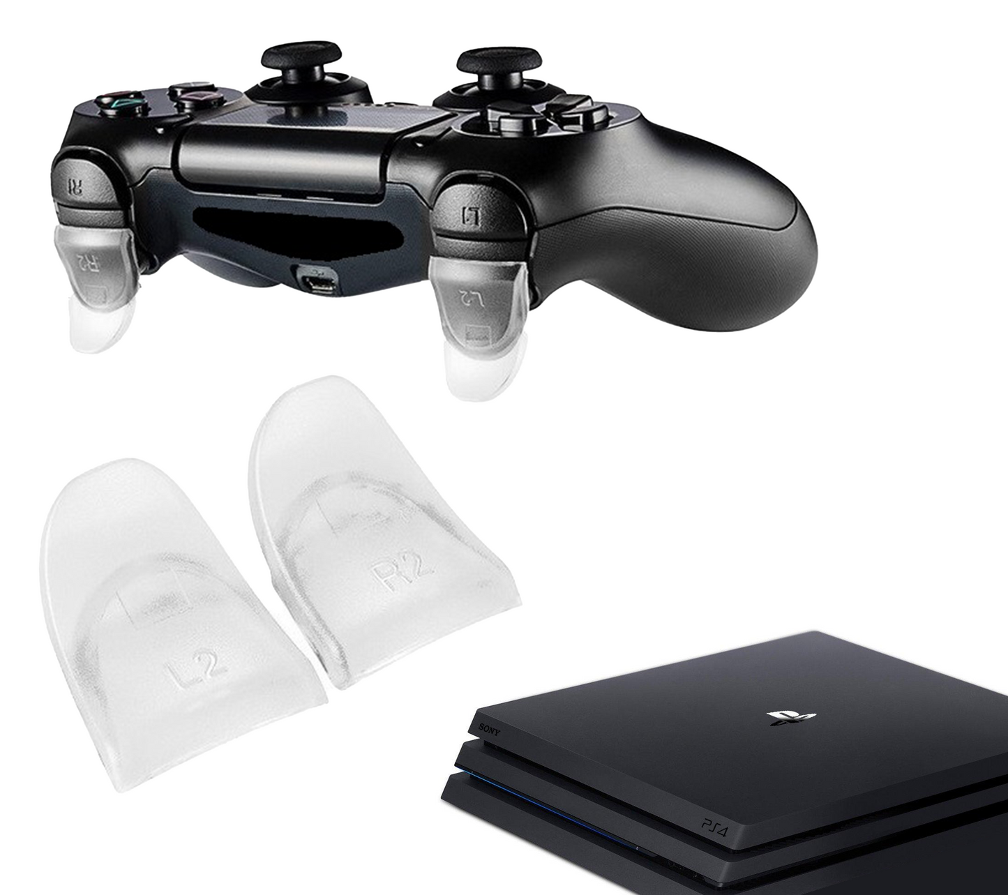 Gaming-Trigger | Trigger-Stopp-Tasten | R2 - L2 | Weiß | Zubehör passend für Playstation 4 - PS4