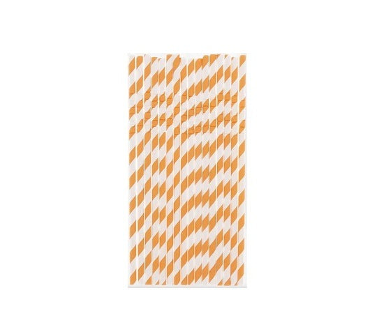 Paper Straws | Orange | Paper Straws | Cocktails | Drinks | Environmentally friendly &amp; Sustainable | 40 pieces