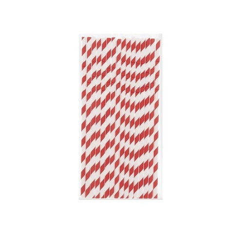 Paper Straws | Red | Paper Straws | Cocktails | Drinks | Environmentally friendly &amp; Sustainable | 40 pieces
