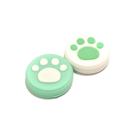 Gaming Thumb Grips | Performance Anti-slip Thumbsticks | Joystick Cap Thumb Grips | Paws - Green/White | Accessories suitable for Nintendo Switch Joy-Con Controllers
