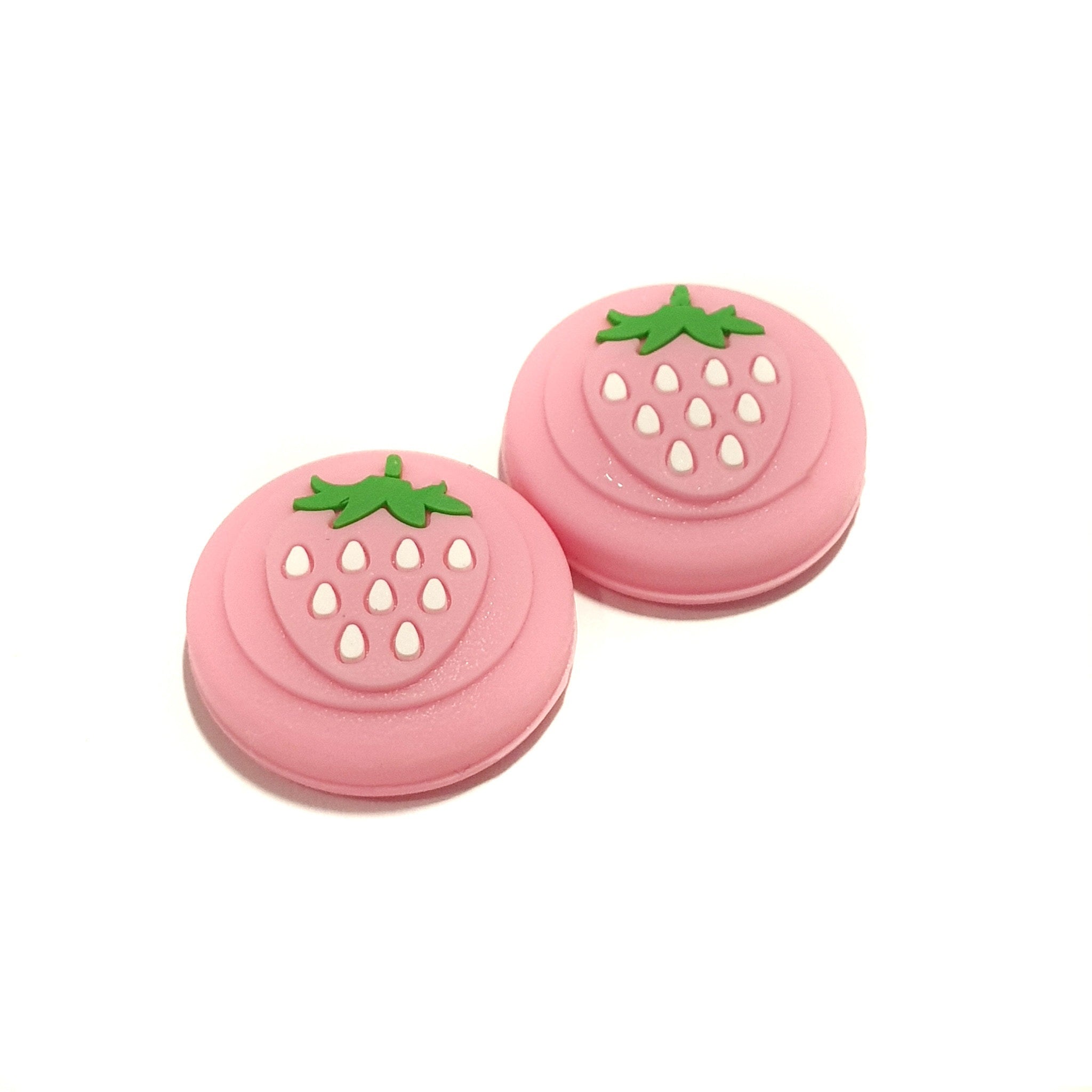 Gaming Thumb Grips | Performance Anti-slip Thumbsticks | Joystick Cap Thumb Grips | Strawberries - Light Pink | Accessories suitable for Nintendo Switch Joy-Con Controllers