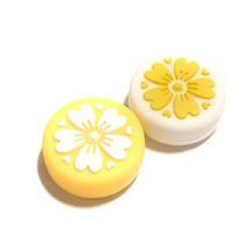 Gaming Thumb Grips | Performance Anti-slip Thumbsticks | Joystick Cap Thumb Grips | Flowers - Yellow/White | Accessories suitable for Nintendo Switch Joy-Con Controllers