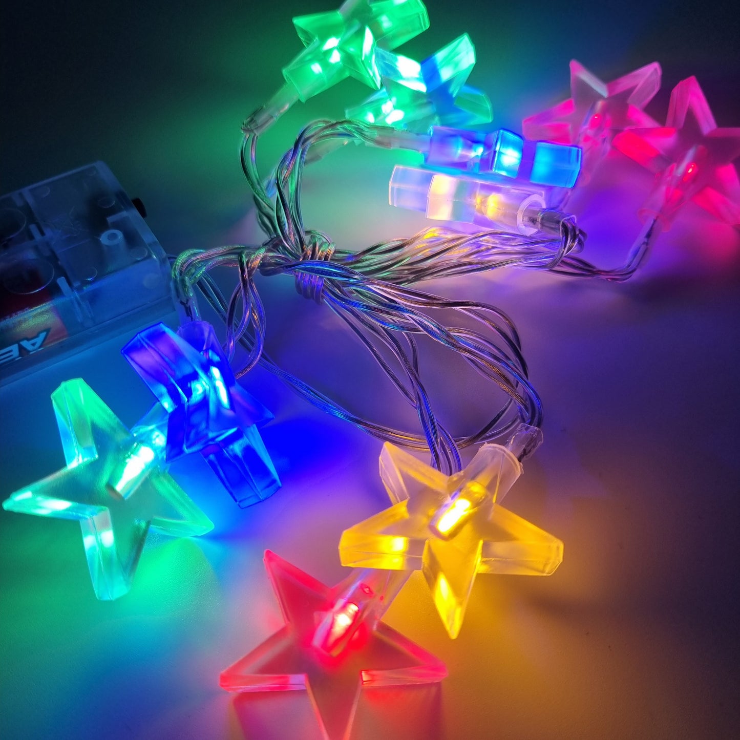 Kerstboom Lampjes | Ophangen | Kerstversiering | Versieren | Multicolor Led Licht Sterren | 1M