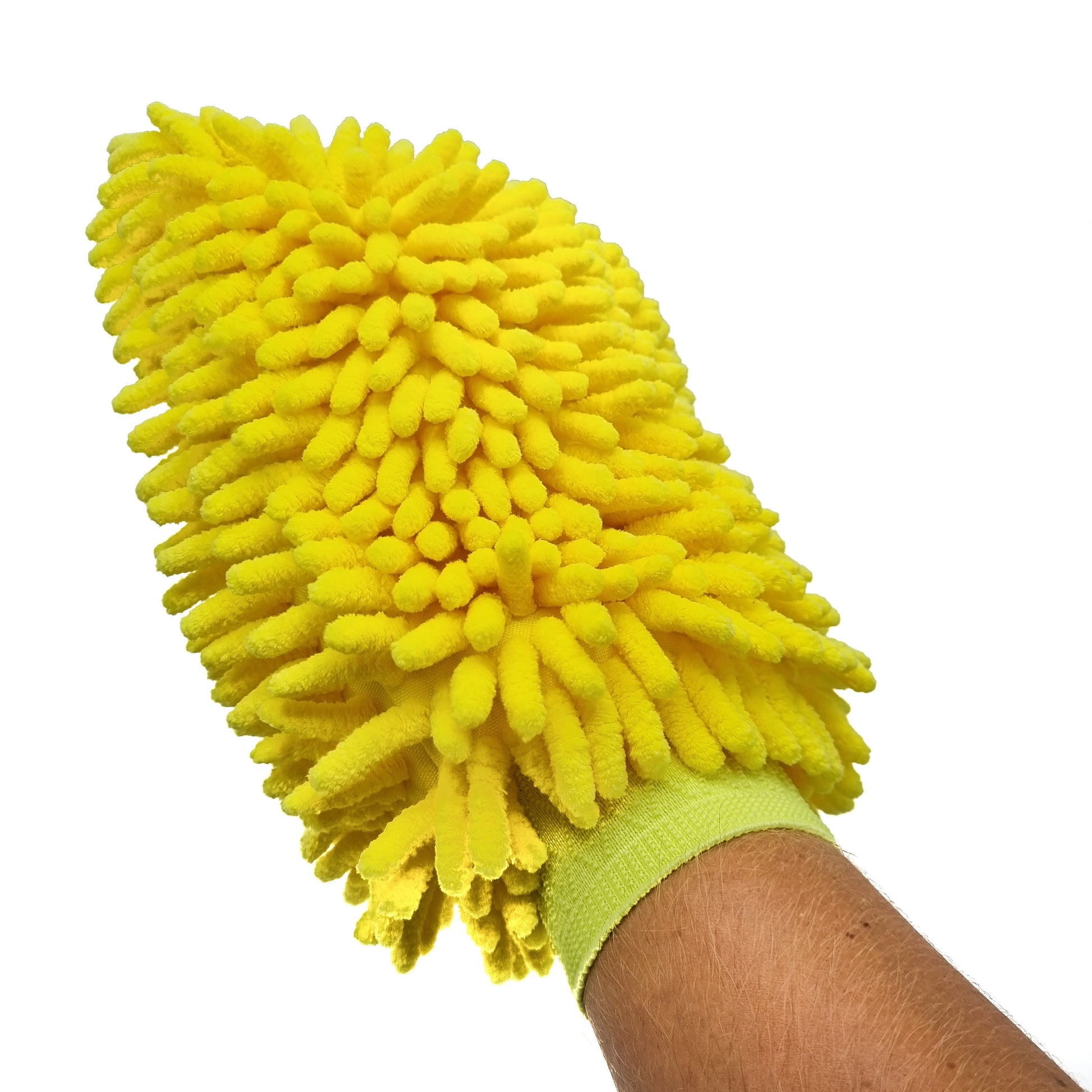 Auto-Mikrofaser-Reinigungsschwamm | Autoschwamm | Handschuh waschen |  Reinigungsschwammhandschuh | 1-seitig | Gelb