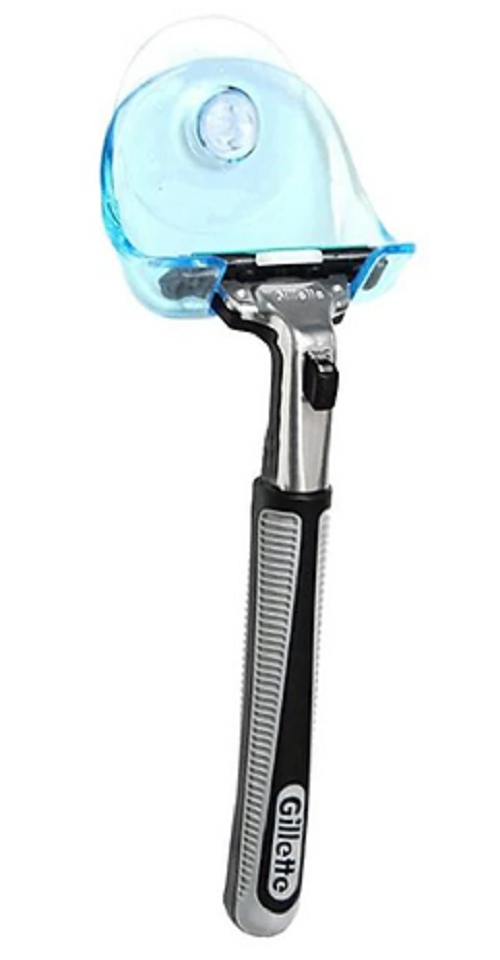 Razor holder | Shave | Blue | Self-adhesive suction cup