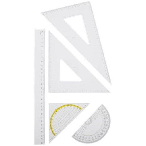 School set | Geometric Set | Ruler | Geotriangle | Protractor | Set of 5
