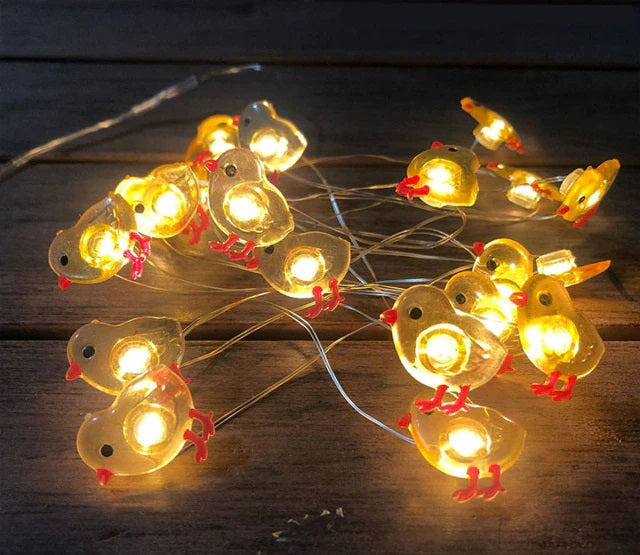 Easter | Easter | Easter Bunny | Lighting | Easter illumination | Light rope with 20 lights | Chicken | Chicks